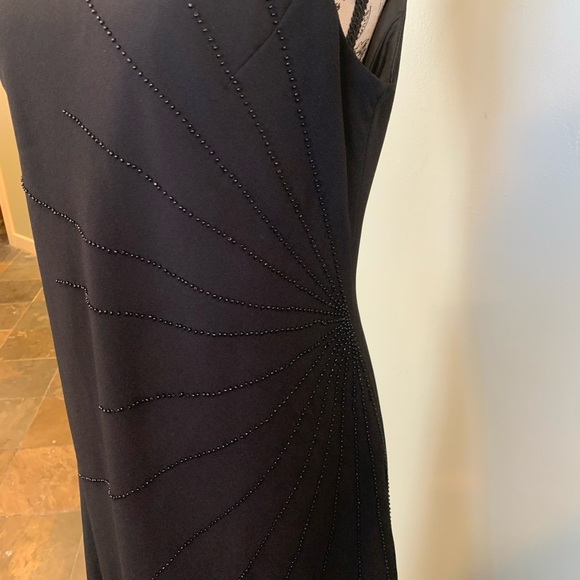 Studio I Black A-Line Sleeveless Evening Dress Bead Detail Women’s Size 14 - Picture 2 of 9